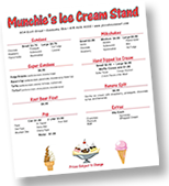 Munchie's Ice Cream Stand menu